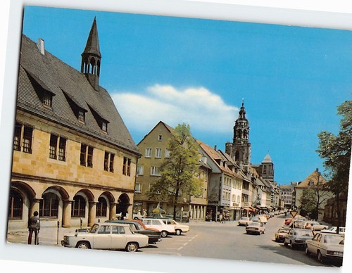 Postcard cars buildings street - buildings,